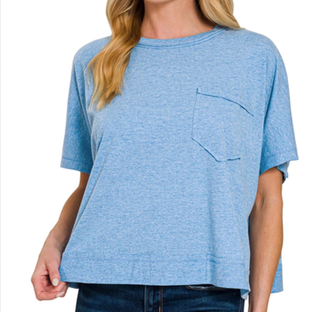 #66 ZENANA EXPOSED SEAM BOXY TOP